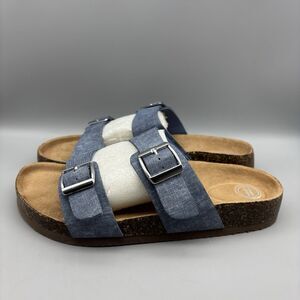 Wonder‎ National Sandals Big Kids Size 5 Dual Buckle Strap Blue